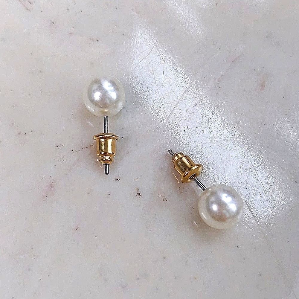 Faux Pearl Studs 1/4" diameter